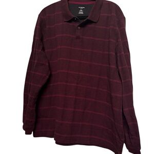 Men’s Van Heusen Burgundy XXL Polo Long Sleeve Shirt